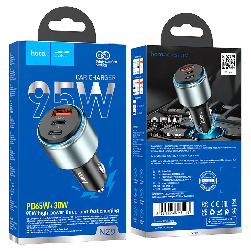  Car Charger 95W (3-Port PD) HOCO NZ9 